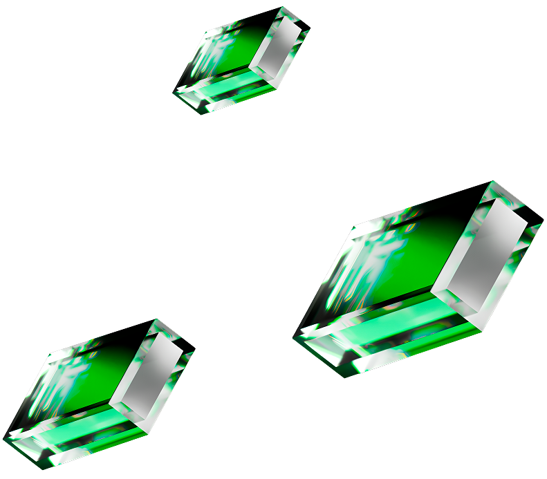 Green crystals